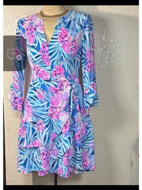 Lilly Pulitzer Pink & Blue Printed authentic wrap, dress